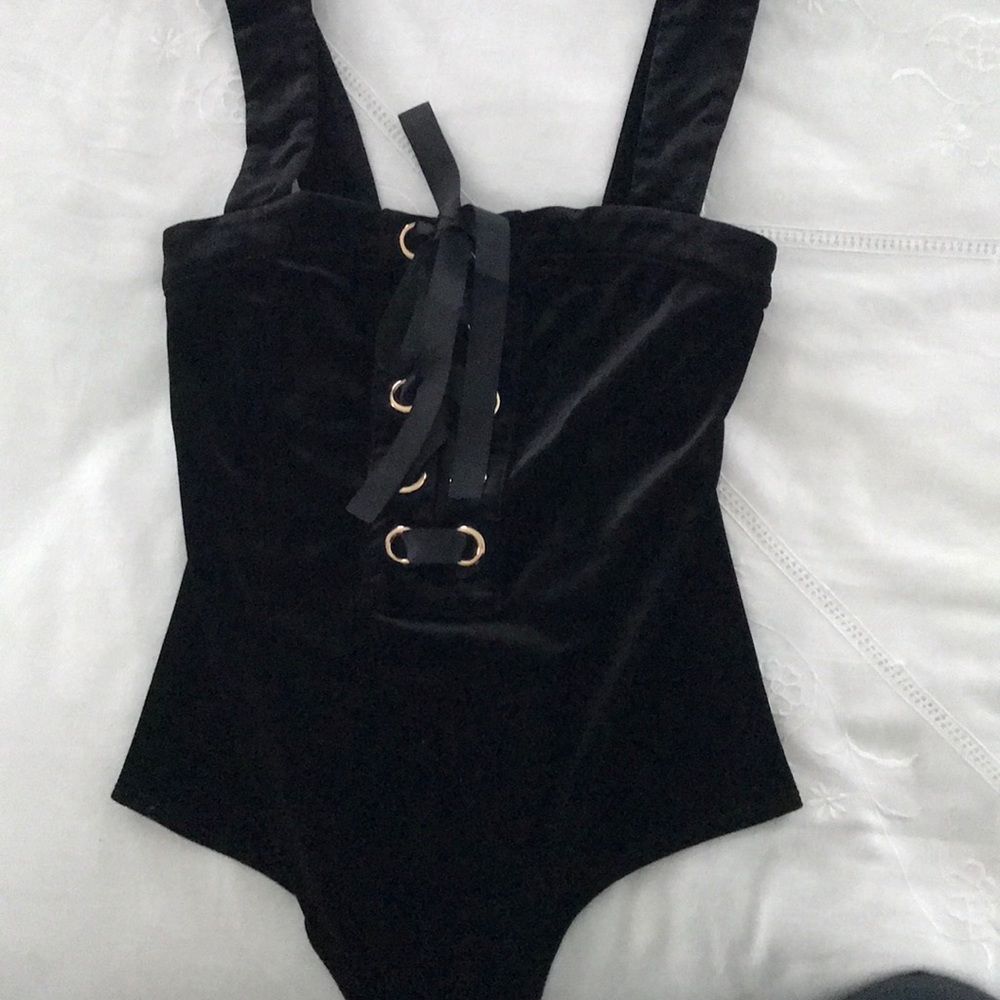Strappy Velvet Bodysuit